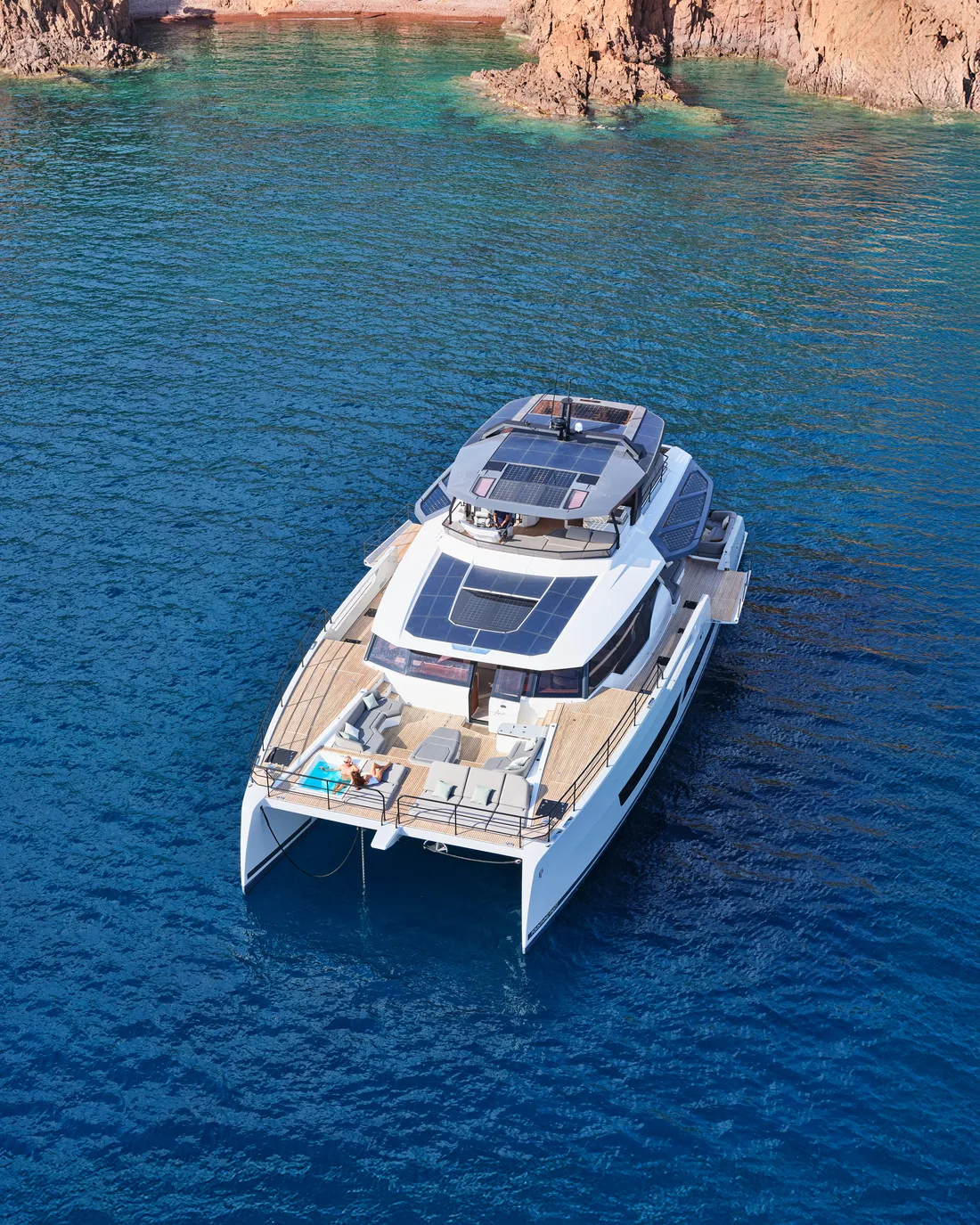 Luxury yacht at golden hour on the Adriatic